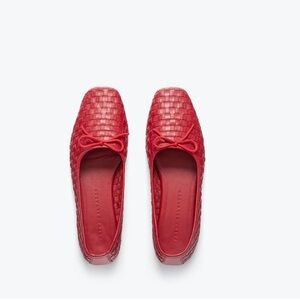 Freda Salvador Jada Square Toe Ballet Flats Red